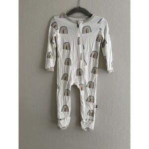 Kyte Baby Zippered Romper Bamboo Aloe Rainbow Neutral 12-18m New Without Tags